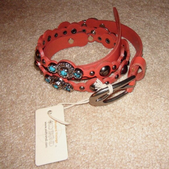 Old Trend Coral Tempest Embellished Leather Belt